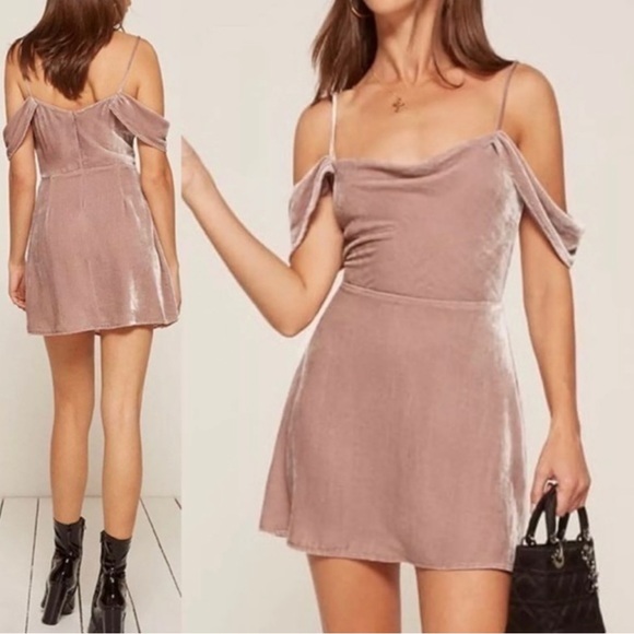 Reformation Lorraine Velvet Silk Mini Dress - Picture 3 of 16